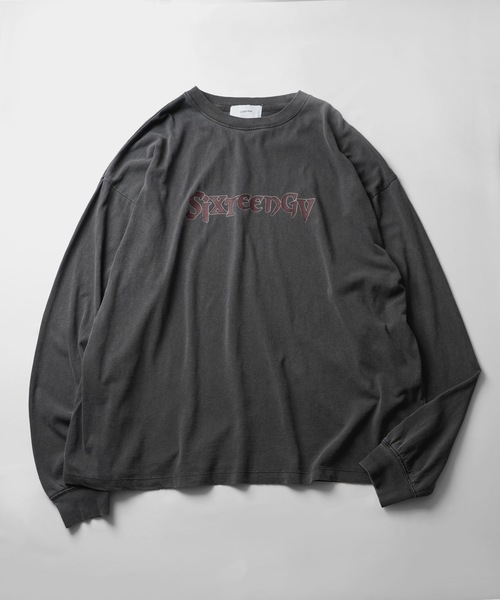 PEOPLESTYLE ロゴプリント ロンＴ ヴィンテージ ユニセックス 25SS ヴィンテージライク レトロプリント ピグメント加工 ビッグ