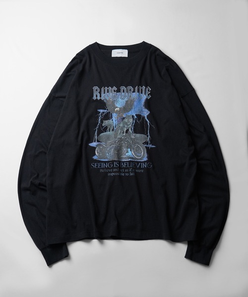 25SS ヴィンテージライク レトロプリント ピグメント加工 ビッグ