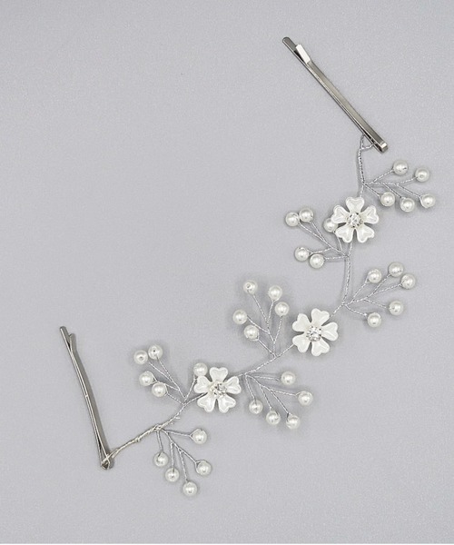 Cupid Heart（キューピッドハート）の「【Cupid Heart】結婚式アクセ！パール×フラワーヘッドドレス(ハーフ)（その他ヘアアクセサリー・レディース・シルバー・MEDIUM）」の7枚目の写真