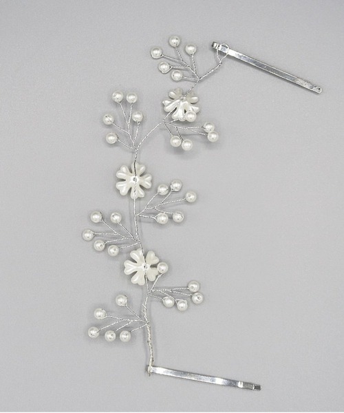 Cupid Heart（キューピッドハート）の「【Cupid Heart】結婚式アクセ！パール×フラワーヘッドドレス(ハーフ)（その他ヘアアクセサリー・レディース・シルバー・MEDIUM）」の8枚目の写真