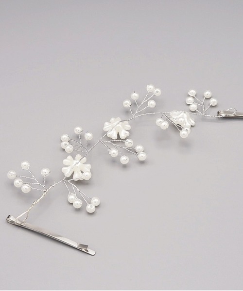 Cupid Heart（キューピッドハート）の「【Cupid Heart】結婚式アクセ！パール×フラワーヘッドドレス(ハーフ)（その他ヘアアクセサリー・レディース・シルバー・MEDIUM）」の9枚目の写真