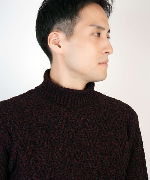 【WEB限定】ヘリンボーンJQタートルネックニット（ニット/セーター）｜HIDEAWAYS NICOLE（ハイダウェイニコル）