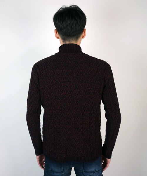 【WEB限定】ヘリンボーンJQタートルネックニット（ニット/セーター）｜HIDEAWAYS NICOLE（ハイダウェイニコル）