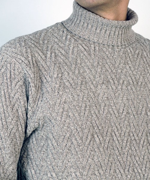 【WEB限定】ヘリンボーンJQタートルネックニット（ニット/セーター）｜HIDEAWAYS NICOLE（ハイダウェイニコル）