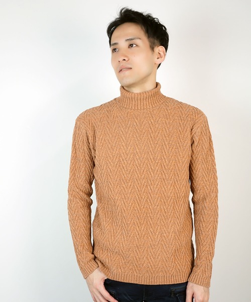 【WEB限定】ヘリンボーンJQタートルネックニット（ニット/セーター）｜HIDEAWAYS NICOLE（ハイダウェイニコル）