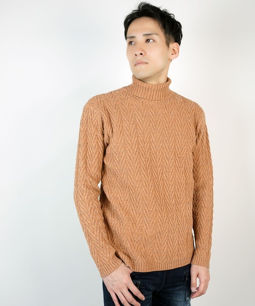 完売品　チャコット　ヘリンボーンハイネックニット Chacottリバーシブルハイネックニットトップ