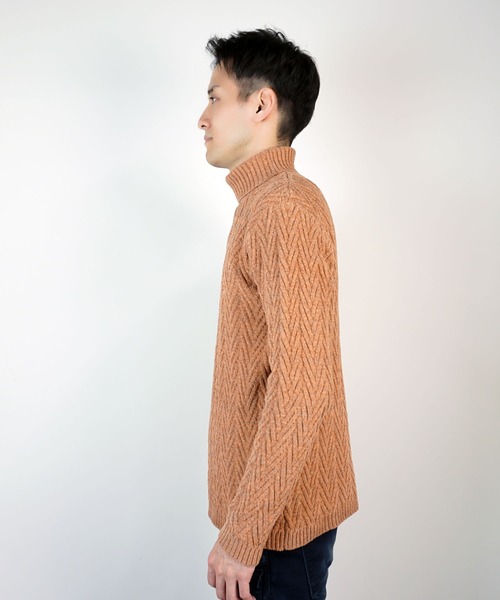 【WEB限定】ヘリンボーンJQタートルネックニット（ニット/セーター）｜HIDEAWAYS NICOLE（ハイダウェイニコル）