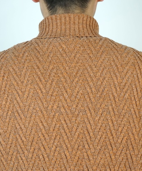 【WEB限定】ヘリンボーンJQタートルネックニット（ニット/セーター）｜HIDEAWAYS NICOLE（ハイダウェイニコル）