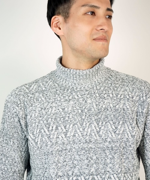 【WEB限定】ヘリンボーンJQタートルネックニット（ニット/セーター）｜HIDEAWAYS NICOLE（ハイダウェイニコル）