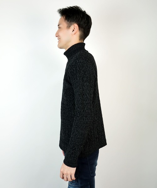 【WEB限定】ヘリンボーンJQタートルネックニット（ニット/セーター）｜HIDEAWAYS NICOLE（ハイダウェイニコル）