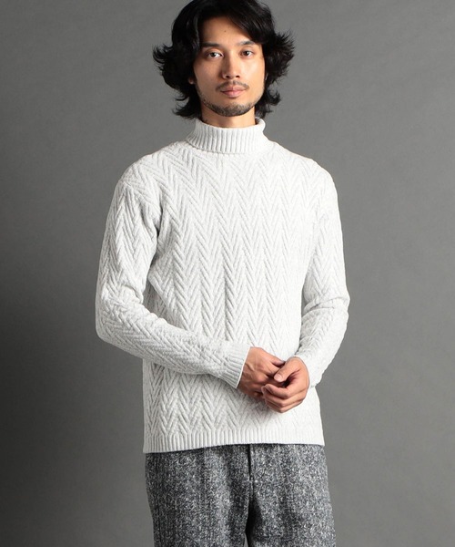 【WEB限定】ヘリンボーンJQタートルネックニット（ニット/セーター）｜HIDEAWAYS NICOLE（ハイダウェイニコル）