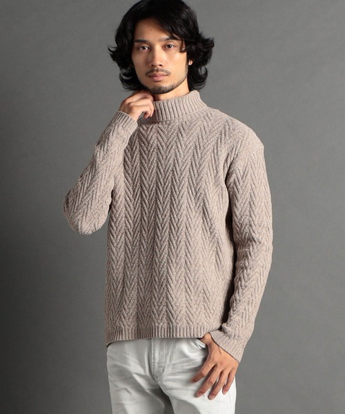 【WEB限定】ヘリンボーンJQタートルネックニット（ニット/セーター）｜HIDEAWAYS NICOLE（ハイダウェイニコル）