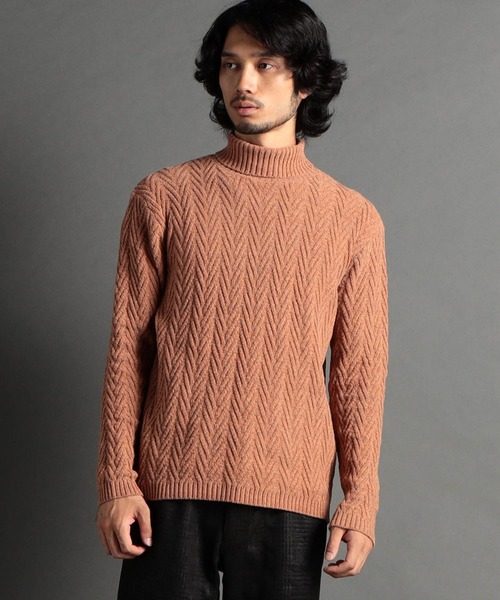 【WEB限定】ヘリンボーンJQタートルネックニット（ニット/セーター）｜HIDEAWAYS NICOLE（ハイダウェイニコル）