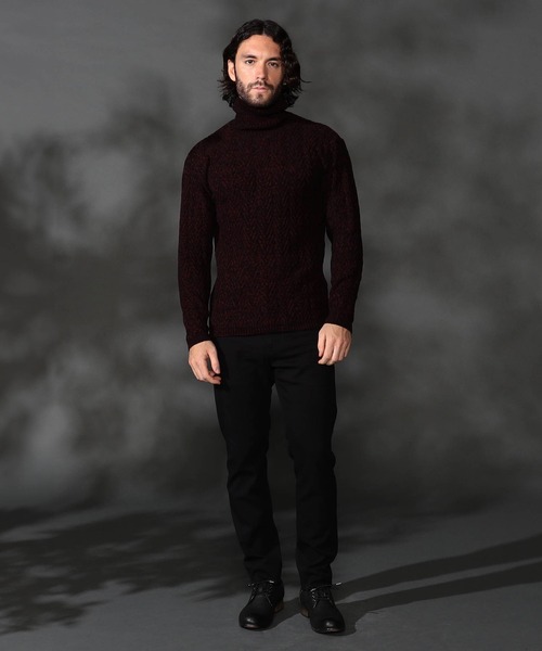 【WEB限定】ヘリンボーンJQタートルネックニット（ニット/セーター）｜HIDEAWAYS NICOLE（ハイダウェイニコル）