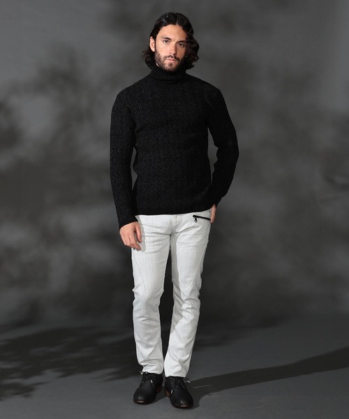 【WEB限定】ヘリンボーンJQタートルネックニット（ニット/セーター）｜HIDEAWAYS NICOLE（ハイダウェイニコル）