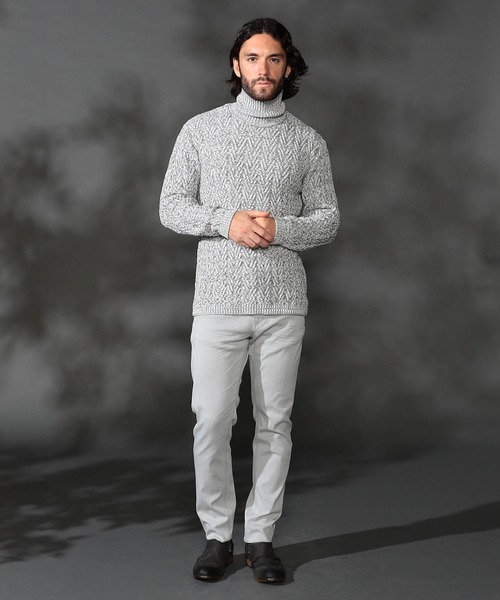 【WEB限定】ヘリンボーンJQタートルネックニット（ニット/セーター）｜HIDEAWAYS NICOLE（ハイダウェイニコル）