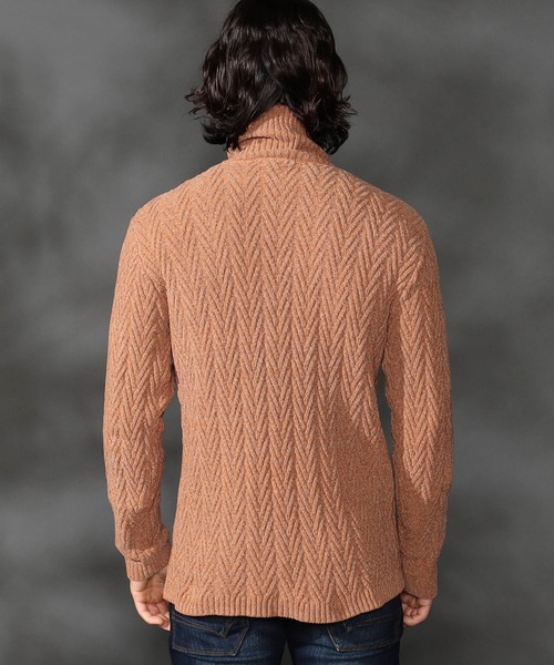 【WEB限定】ヘリンボーンJQタートルネックニット（ニット/セーター）｜HIDEAWAYS NICOLE（ハイダウェイニコル）