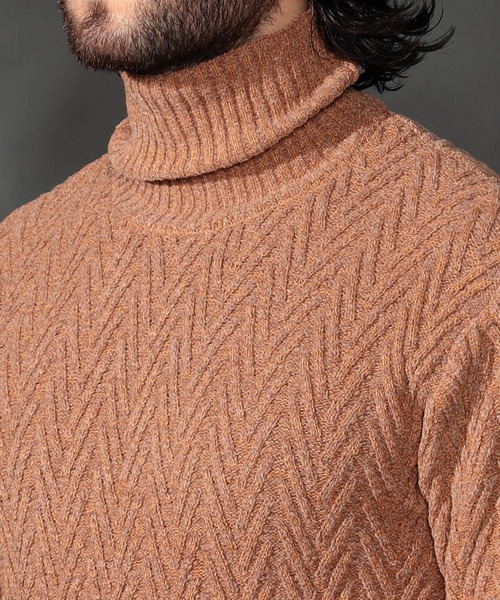 【WEB限定】ヘリンボーンJQタートルネックニット（ニット/セーター）｜HIDEAWAYS NICOLE（ハイダウェイニコル）