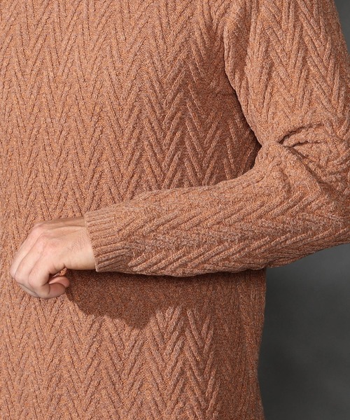 【WEB限定】ヘリンボーンJQタートルネックニット（ニット/セーター）｜HIDEAWAYS NICOLE（ハイダウェイニコル）