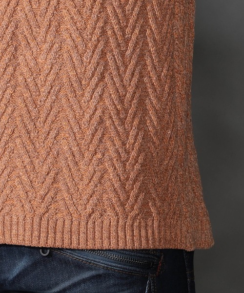 【WEB限定】ヘリンボーンJQタートルネックニット（ニット/セーター）｜HIDEAWAYS NICOLE（ハイダウェイニコル）