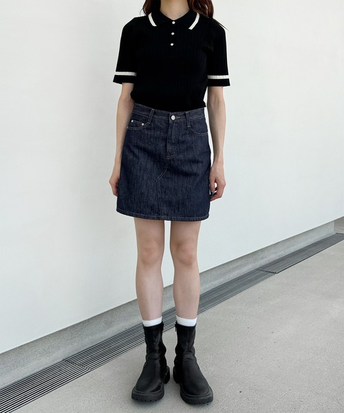 DimMoire ディムモアール デニムラップミニスカート グレー REFLEM