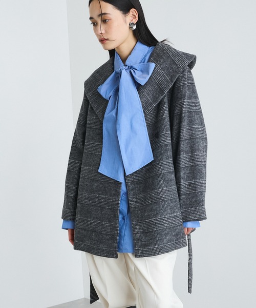 VIS（ビス）の「毛混ショールカラーコート（その他アウター・レディース・ブラック系その他/ブラウン系その他2・FREE）」の4枚目の写真