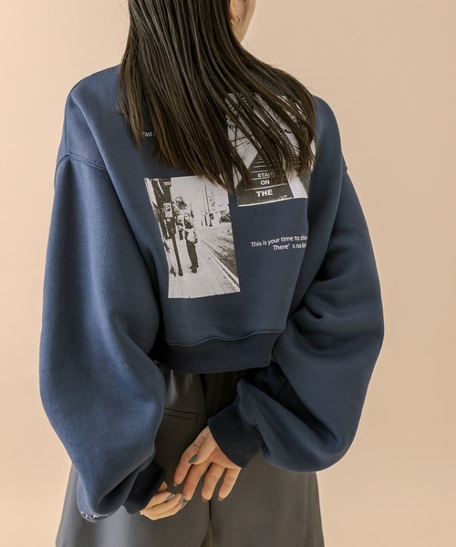 mline（エムライン）の「[mline]フォトショートスウェット（スウェット・レディース・オフホワイト/ネイビー/グレー・FREE）」の3枚目の写真