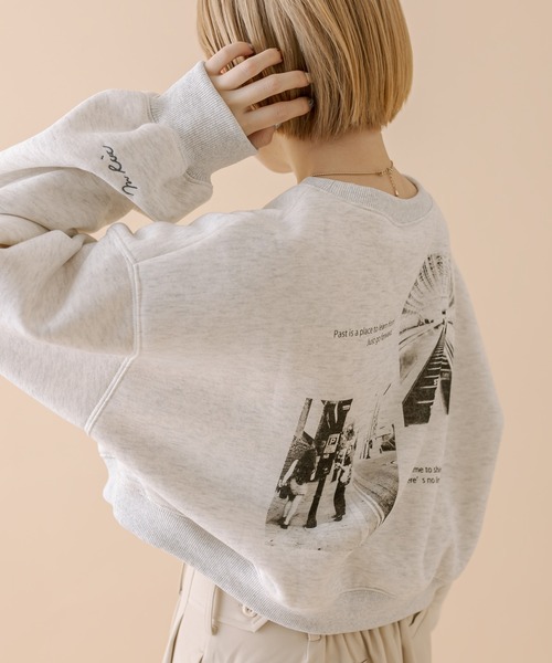 mline（エムライン）の「[mline]フォトショートスウェット（スウェット・レディース・オフホワイト/ネイビー/グレー・FREE）」の2枚目の写真