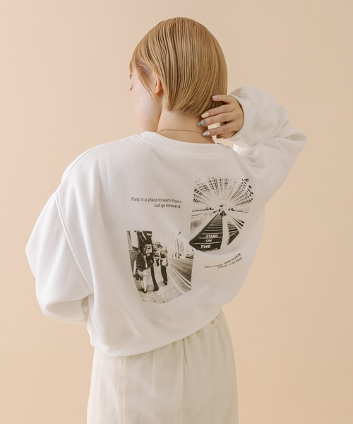 mline（エムライン）の「[mline]フォトショートスウェット（スウェット・レディース・オフホワイト/ネイビー/グレー・FREE）」の5枚目の写真