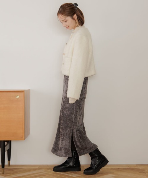 flower（フラワー）の「グリッターニットスカート（スカート・レディース・グレー/ブラック・FREE）」の21枚目の写真