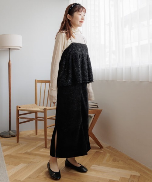 flower（フラワー）の「グリッターニットスカート（スカート・レディース・グレー/ブラック・FREE）」の16枚目の写真