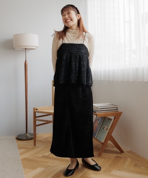 flower（フラワー）の「グリッターニットスカート（スカート・レディース・グレー/ブラック・FREE）」の14枚目の写真