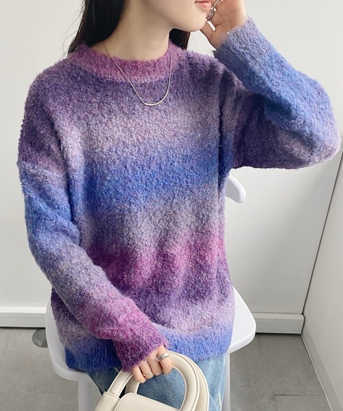 United store(ユナイテッドストア)の「グラデーションルーズセーター(ニット/セーター・レディース・チャコール/パープル/ブルー・FREE)」の21枚目の写真