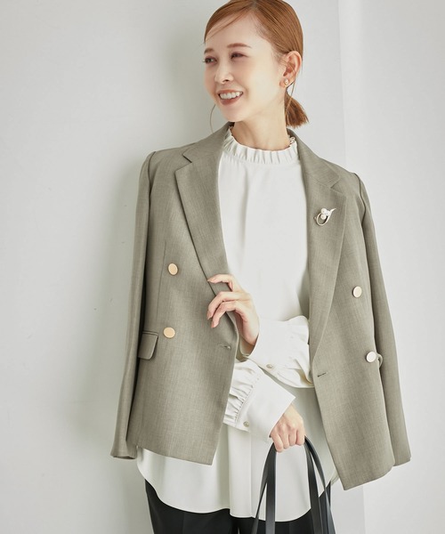 ROPE' PICNIC(ロペピクニック)の「フリルカラーチュニックブラウス(シャツ/ブラウス・レディース・チャコールグレー/オフホワイト/ベージュ系その他・38)」の12枚目の写真