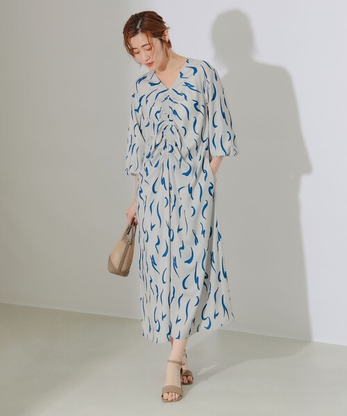 B:MING by BEAMS(ビーミングバイビームス)の「【玉城ティナさん着用】B:MING by BEAMS / アート プリント ワンピース(ワンピース・レディース・ブラウン系その他/ネイビー・MEDIUM/SMALL)」の12枚目の写真