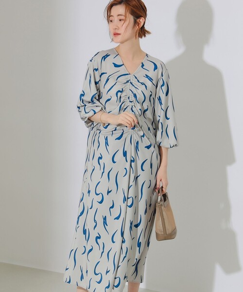B:MING by BEAMS(ビーミングバイビームス)の「【玉城ティナさん着用】B:MING by BEAMS / アート プリント ワンピース(ワンピース・レディース・ブラウン系その他/ネイビー・MEDIUM/SMALL)」の17枚目の写真