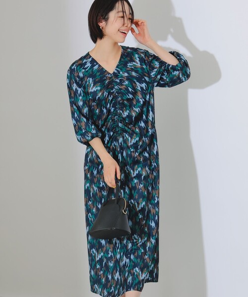 B:MING by BEAMS(ビーミングバイビームス)の「【玉城ティナさん着用】B:MING by BEAMS / アート プリント ワンピース(ワンピース・レディース・ブラウン系その他/ネイビー・MEDIUM/SMALL)」の15枚目の写真