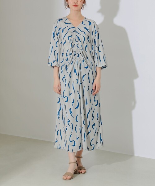 B:MING by BEAMS(ビーミングバイビームス)の「【玉城ティナさん着用】B:MING by BEAMS / アート プリント ワンピース(ワンピース・レディース・ブラウン系その他/ネイビー・MEDIUM/SMALL)」の18枚目の写真