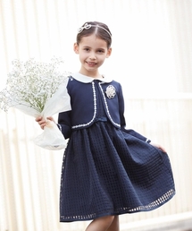 a.v.v（アーヴェヴェ）の「[110-130]【セレモニースタイル】丸襟シアーチェックワンピース（ワンピース）」