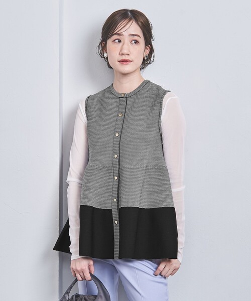 さ*ら様 ユナイテッドアローズ　バイカラー ティアードベスト UNITED ARROWS（ユナイテッドアローズ）の「バイカラー