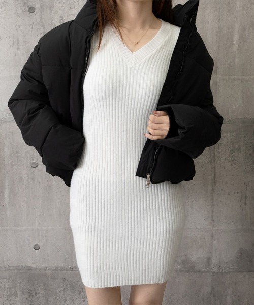 Miniministore(ミニミニストア)の「【新色追加】ミニニットワンピース スリムフィット韓国(ワンピース・レディース・ライトベージュ/ブラック/ダークグレー/ホワイト・フリー)」の19枚目の写真