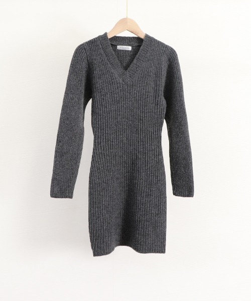 Miniministore(ミニミニストア)の「【新色追加】ミニニットワンピース スリムフィット韓国(ワンピース・レディース・ライトベージュ/ブラック/ダークグレー/ホワイト・フリー)」の13枚目の写真