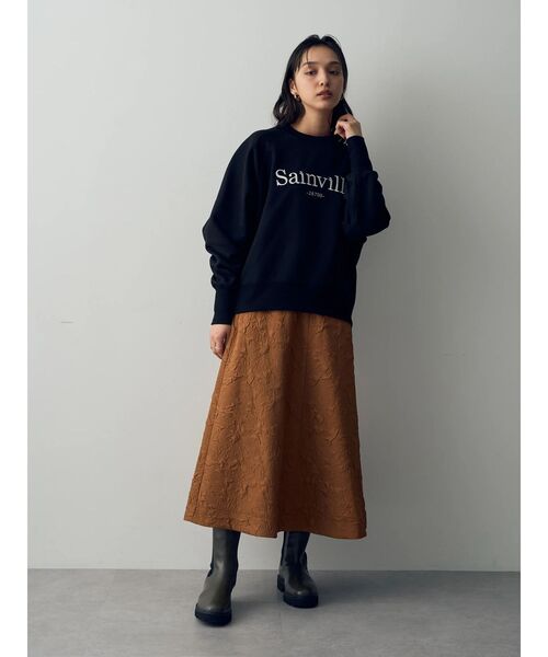 YECCA VECCA（イェッカヴェッカ）の「ふくれジャガード中綿フレアスカート（スカート・レディース・ブラック/ブルー/キャメル・S/M）」の10枚目の写真