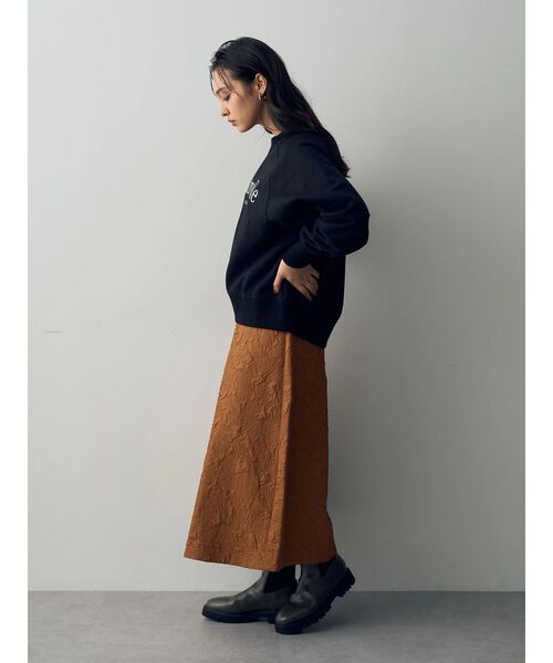 YECCA VECCA（イェッカヴェッカ）の「ふくれジャガード中綿フレアスカート（スカート・レディース・ブラック/ブルー/キャメル・S/M）」の11枚目の写真