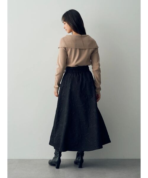 YECCA VECCA（イェッカヴェッカ）の「ふくれジャガード中綿フレアスカート（スカート・レディース・ブラック/ブルー/キャメル・S/M）」の16枚目の写真
