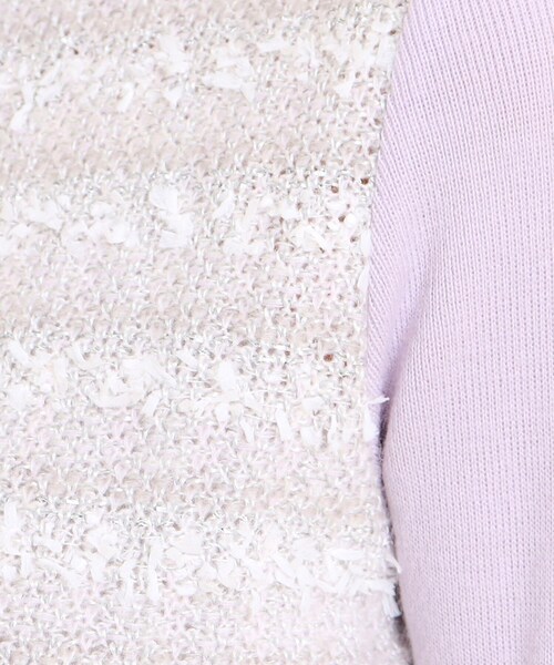 【セール】【洗える／ツィード風／素材ミックス感】一枚で決まる、華やぐニットプルオーバー（ニット/セーター）｜COUP DE CHANCE（クードシャンス）