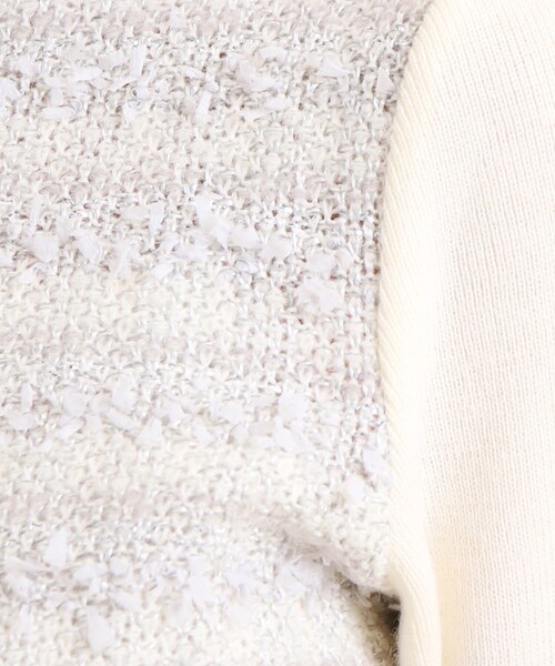 【セール】【洗える／ツィード風／素材ミックス感】一枚で決まる、華やぐニットプルオーバー（ニット/セーター）｜COUP DE CHANCE（クードシャンス）