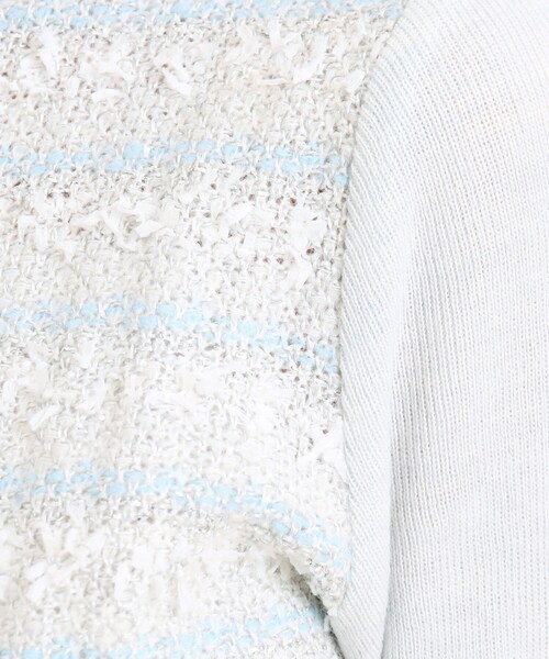 【セール】【洗える／ツィード風／素材ミックス感】一枚で決まる、華やぐニットプルオーバー（ニット/セーター）｜COUP DE CHANCE（クードシャンス）