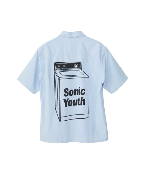 HYSTERIC GLAMOUR（ヒステリックグラマー）の「SONIC YOUTH/HUG ME I’M DIRTY プルオーバーボタンダウンシャツ（シャツ/ブラウス・メンズ・ホワイト/ブルー/ブラック・X-LARGE/LARGE/MEDIUM/SMALL）」の8枚目の写真