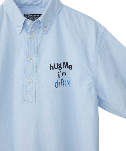 HYSTERIC GLAMOUR（ヒステリックグラマー）の「SONIC YOUTH/HUG ME I’M DIRTY プルオーバーボタンダウンシャツ（シャツ/ブラウス・メンズ・ホワイト/ブルー/ブラック・X-LARGE/LARGE/MEDIUM/SMALL）」の9枚目の写真